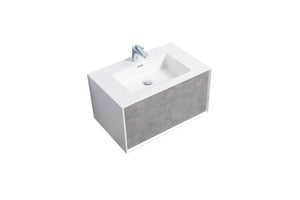 Furla 30" Wall Mounted Vanity with White Reinforced Acrylic Sink