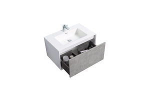 Furla 30" Wall Mounted Vanity with White Reinforced Acrylic Sink