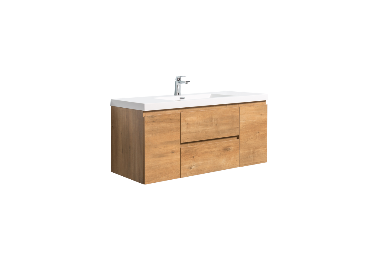 Angel 48"  Wall Mounted Bathroom Vanity with A Integrated Sink