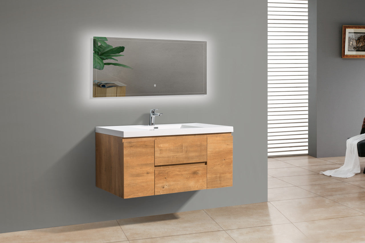 Angel 48"  Wall Mounted Bathroom Vanity with A Integrated Sink