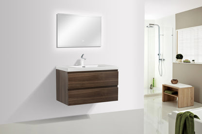 Angela 36" Wall Mounted Bathroom Vanity with Acrylic Integrated Sink Top