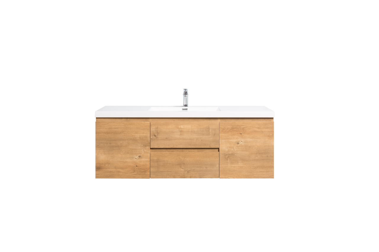 Angel 60" Wall Mounted  Vanity with A Integrated Single Sink / Double Sink