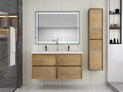 Kingdee 48" Wall Mounted Bathroom Vanity with Acrylic Top