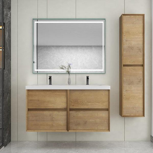 Kingdee 48" Wall Mounted Bathroom Vanity with Acrylic Integrated Sink Top