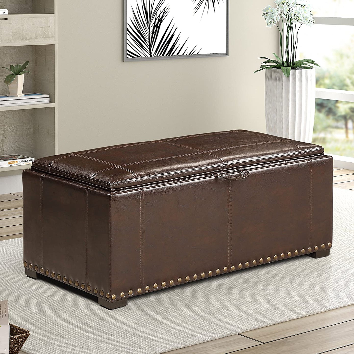 SB-008 Large Storage Ottoman 2 Small Ottomans Included