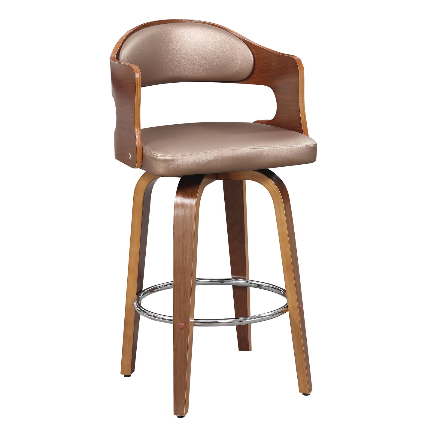 ACBS09 Wood And Faux Leather Swivel Barstool