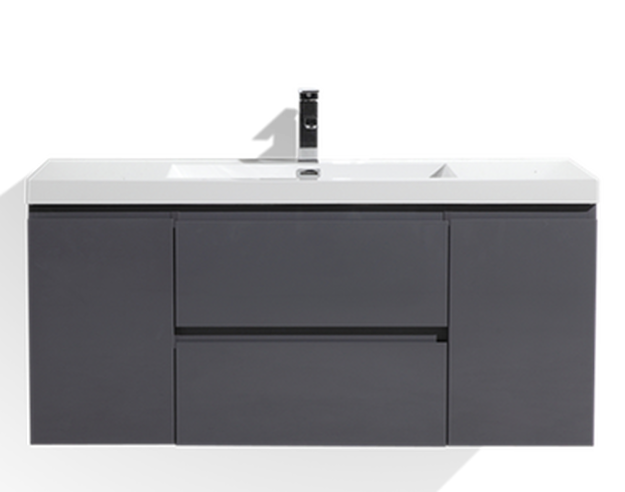 Angela 48" Wall Mounted Bathroom Vanity with Acrylic Integrated Sink Top