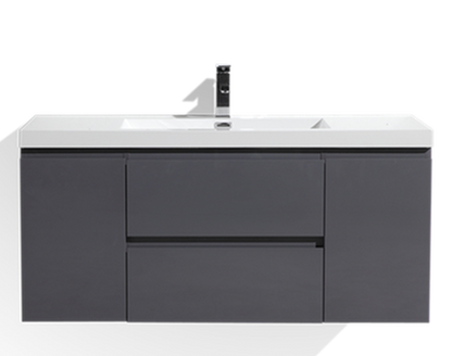 Angela 48" Wall Mounted Bathroom Vanity with Acrylic Integrated Sink Top