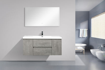 Angela 48" Wall Mounted Bathroom Vanity with Acrylic Integrated Sink Top