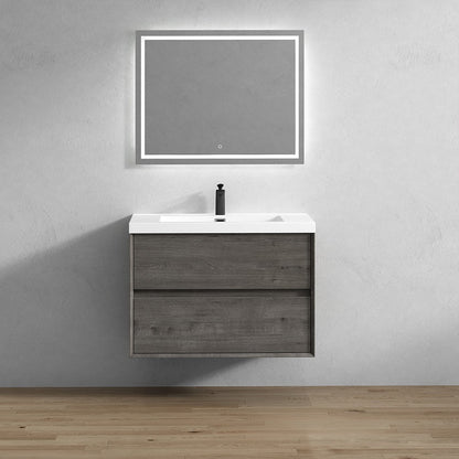 Kingdee 36" Wall Mounted Bathroom Vanity with Acrylic Top
