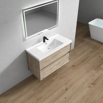 Kingdee 42" Wall Mounted Bathroom Vanity with Acrylic Top