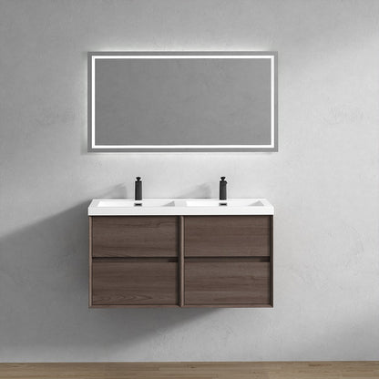 Kingdee 72" Wall Mounted Bathroom Vanity with Acrylic Top Double Sink