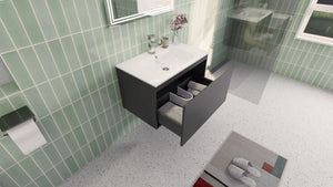 Aipo 30" Wall Mounted Vanity With Reinforced Acrylic Sink