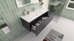 Aipo 48" Wall Mounted Vanity With Reinforced Acrylic Sinks