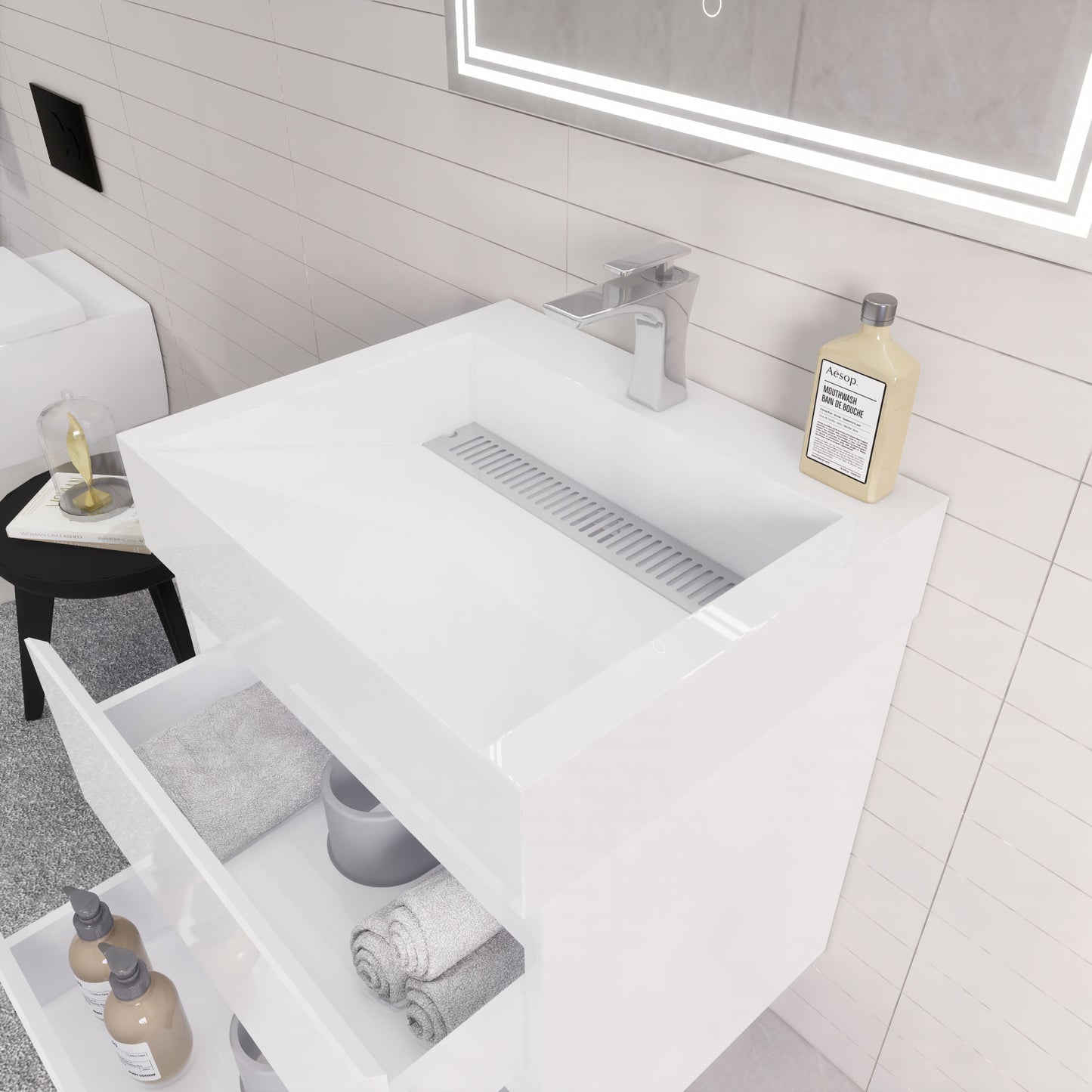 Monterey 24" Wall Mounted Bathroom Vanity with Reinforced Acrylic Sink