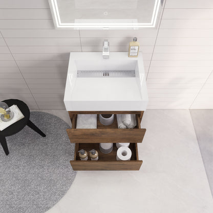 Monterey 24" Wall Mounted Bathroom Vanity with Reinforced Acrylic Sink