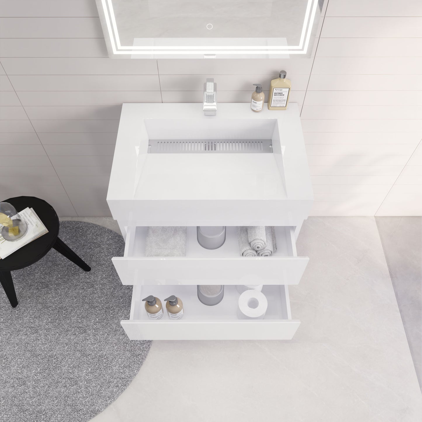 Monterey 30" Wall Mounted Bathroom Vanity with Reinforced Acrylic Sink