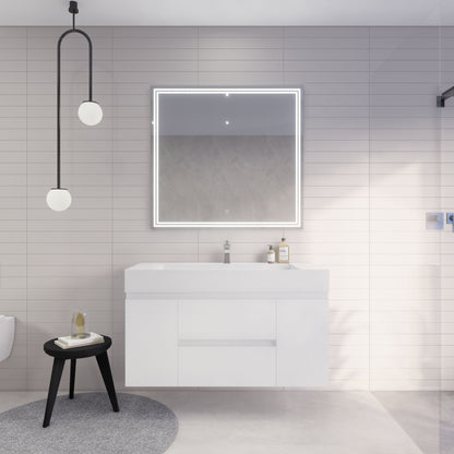 Monterey 48" Wall Mounted Bathroom Vanity with Reinforced Acrylic Sink