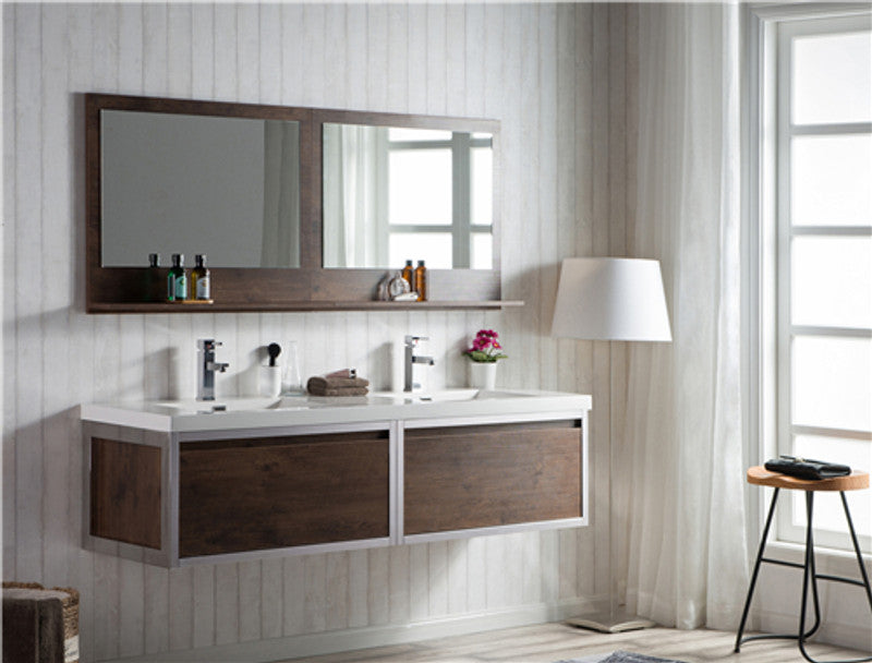 Lake 72" Wall Mounted Bathroom Vanity with Reinforced Acrylic Sink