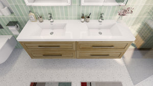Eloise 72" Wall Mounted Vanity With Reinforced Acrylic Sink