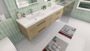 Eloise 84" Wall Mounted Vanity With Reinforced Acrylic Sink