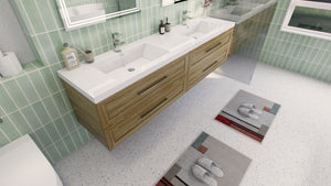 Eloise 84" Wall Mounted Vanity With Reinforced Acrylic Sink