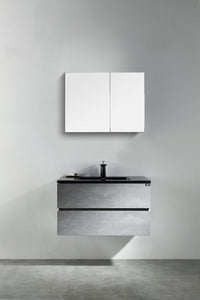 Eddy 36" Wall Mounted Vanity with Integrated Sink Top