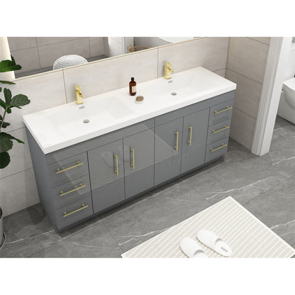 Elsa 72" Freestanding Bathroom Vanity with Acrylic Integrated Sink Top