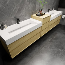 Load image into Gallery viewer, Max 116&quot; Wall Mounted Vanity With Acrylic Sink W/Small Side Cabinet
