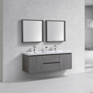 Bohemia Lina 60" Wall Mounted Vanity With Reinforced Acrylic Sink