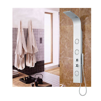Wall Mount Multifunctional Rainfall Style Massage Shower Panel Tower System With Handheld Shower Wand