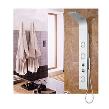 Load image into Gallery viewer, Wall Mount Multifunctional Rainfall Style Massage Shower Panel Tower System With Handheld Shower Wand

