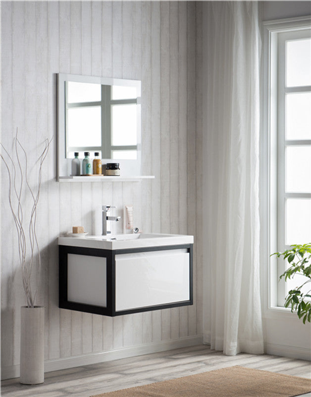 Lake 30" Wall Mounted Bathroom Vanity with Reinforced Acrylic Sink