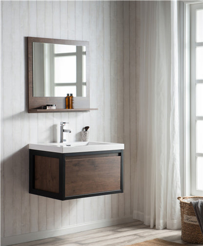 Lake 30" Wall Mounted Bathroom Vanity with Reinforced Acrylic Sink