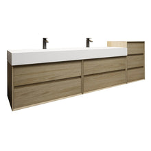 Load image into Gallery viewer, Max 104&quot; Wall Mounted Vanity With Acrylic Sink W/Small Side Cabinet
