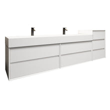 Load image into Gallery viewer, Max 104&quot; Wall Mounted Vanity With Acrylic Sink W/Small Side Cabinet
