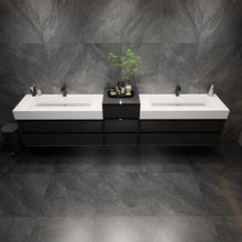 Load image into Gallery viewer, Max 116&quot; Wall Mounted Vanity With Acrylic Sink W/Small Side Cabinet
