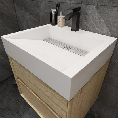 Max 24" Wall Mounted Bathroom Vanity with Acrylic Sink