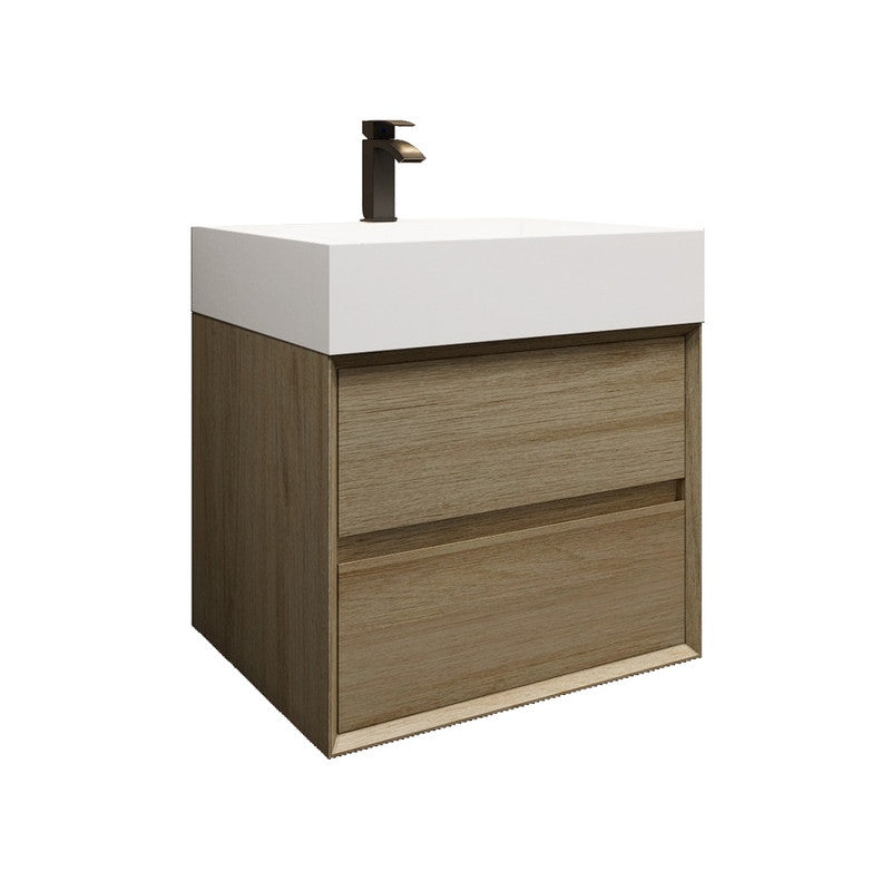 Max 24" Wall Mounted Bathroom Vanity with Acrylic Sink