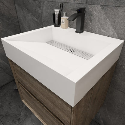 Max 24" Wall Mounted Bathroom Vanity with Acrylic Sink