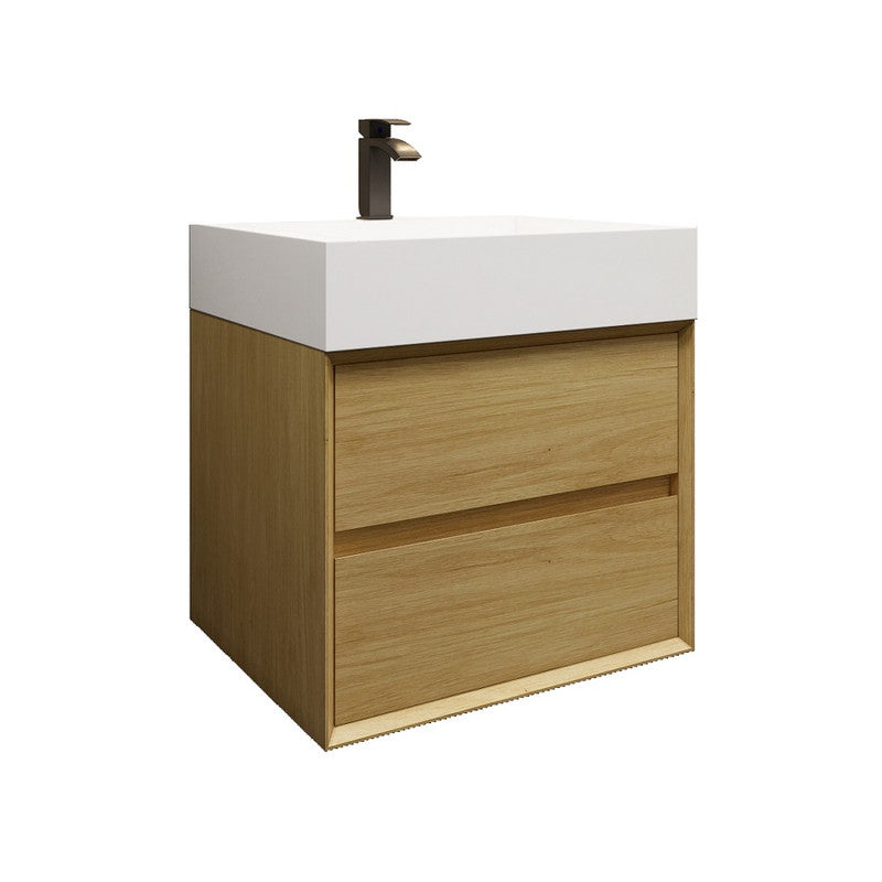 Max 24" Wall Mounted Bathroom Vanity with Acrylic Integrated Sink Top