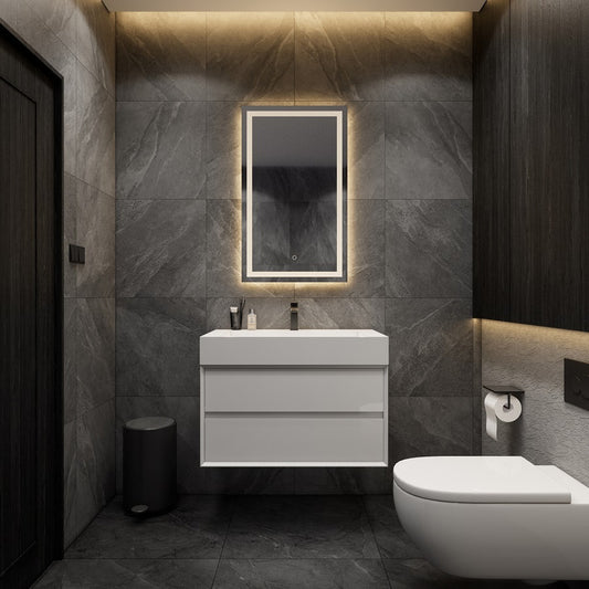 Max 36" Wall Mounted Bathroom Vanity with Reinforced Acrylic Integrated Sink Top