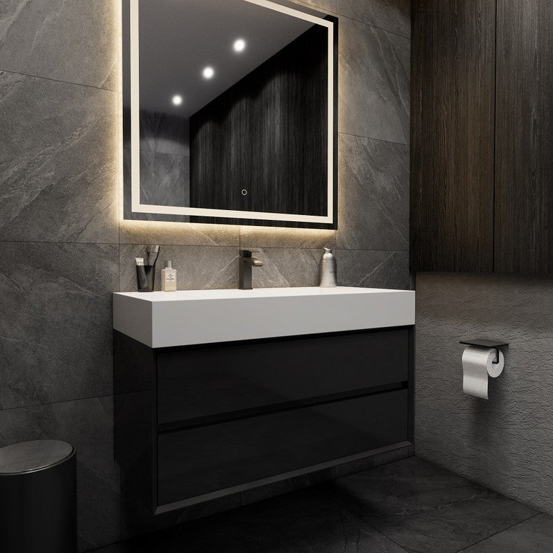 Max 42" Wall Mounted Bathroom Vanity with Acrylic Sink