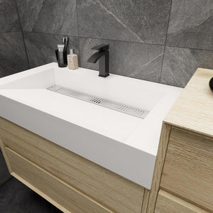 Max 56" Wall Mounted Vanity With Acrylic Sink W/Small Side Cabinet