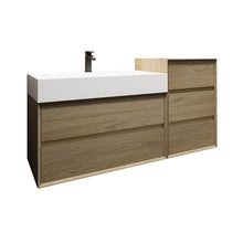 Load image into Gallery viewer, Max 56&quot; Wall Mounted Vanity With Acrylic Sink W/Small Side Cabinet
