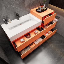 Load image into Gallery viewer, Max 56&quot; Wall Mounted Vanity With Acrylic Sink W/Small Side Cabinet
