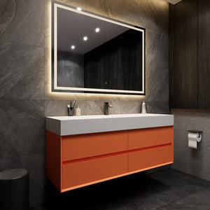 Max 60" Wall Mounted Vanity With Acrylic Sink