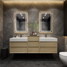 Load image into Gallery viewer, Max 92&quot; Wall Mounted Vanity With 16 Acrylic Sink W/Small Side Cabinet

