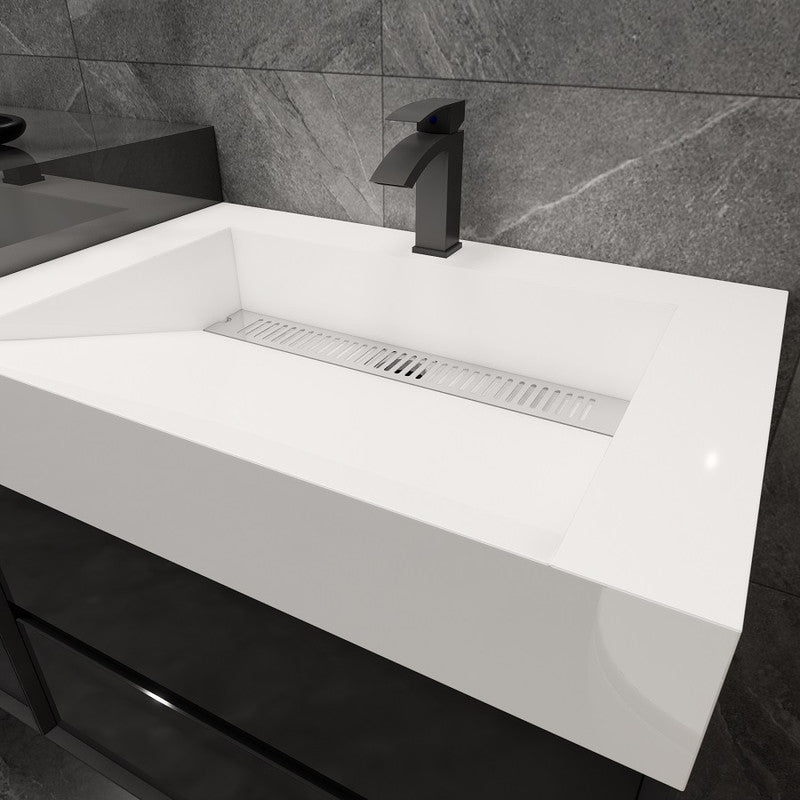 Max 80" Wall Mounted Bathroom Vanity with Acrylic Sink with Linen Cabinet