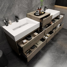 Load image into Gallery viewer, Max 80&quot; Wall Mounted Vanity With Acrylic Sink W/Small Side Cabinet
